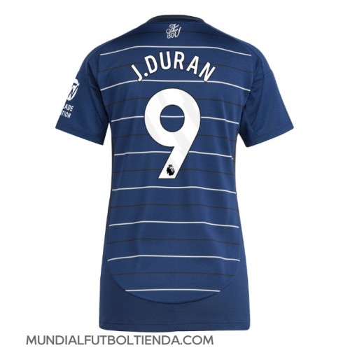 Camiseta Aston Villa Jhon Duran #9 Tercera Equipación Replica 2024-25 para mujer mangas cortas